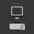 Professional Commercial POS System With Touchscreen Display Barcode Scanner And Weighing Platform 3d model