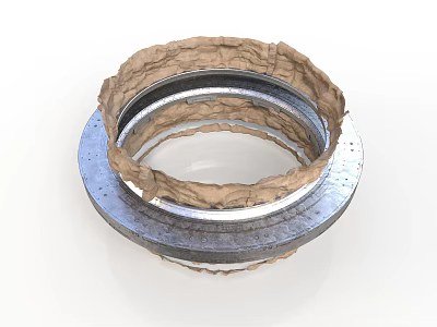 Industrial Circular Sealing Gasket Structure With Metal Rings And Fiber Layers 3d model