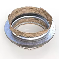Industrial Circular Sealing Gasket Structure With Metal Rings And Fiber Layers