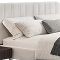 Stylish Double Bed Designs With Upholstered Headboards White Pillows Gray Throws And Nightstands