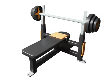 Durable Home Gym Weight Bench Press Equipment with Barbell and Stable Frame 3d model