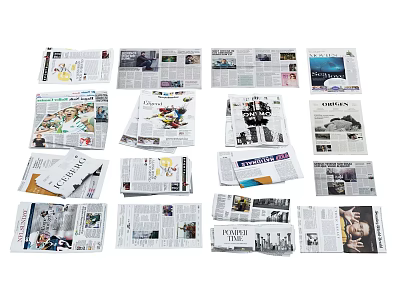 Assorted Magazines And Books Featuring Various Covers And Diverse Content Collection 3d model
