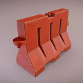 Red Concrete Traffic Barrier With Holes And Side Handles For Construction Areas