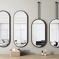 Modern Wall Mounted Bathroom Mirrors For Decor In Different Shapes 3d model