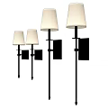 Stylish Black Wall Sconces With White Shades For Modern Interior Lighting 3d model