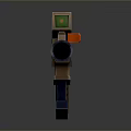 Lego Rifle Made Of Brown Blocks With Green Scope Red Details Barrel And Grip