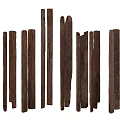 Natural Dark Brown Wooden Sticks Arranged As Rustic Stone Wood Decor