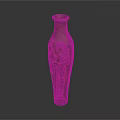 Elegant Red Ceramic Vase With Intricate Floral Carvings And Classic Design