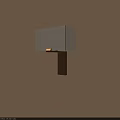 Modern Square Wall Sconce With Linen Shade And Wooden Base Mounted On Wall