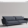 Modern double sofa multiplayer sofa 3d model
