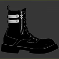 Stylish Black Lace Up Boots With Silver Buckles And Chunky Sole