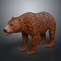 Realistic 3D Model of Brown Bear With Detailed Fur and Standing Pose