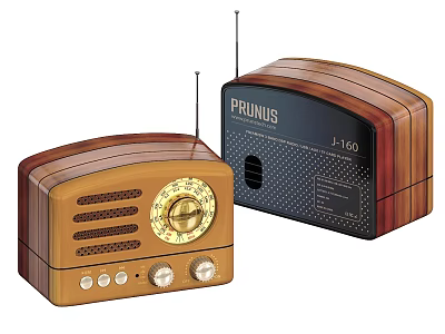 Vintage Wooden Radios With Classic Knobs And Retro Dial For Daily Use Electrical Appliances 3d model