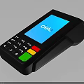 Black POS Payment Terminal With Screen Displaying Clelo And Green Yellow Red Buttons