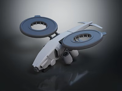 Futuristic Airliner With Dual Large Circular Structures And Sleek High Tech Body 3d model