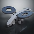 Futuristic Airliner With Dual Large Circular Structures And Sleek High Tech Body 3d model