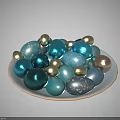 Children's Colorful Decorated Eggs With Blue Gold Silver And Sparkle Patterns