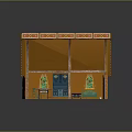 Cartoon Gingerbread House Featuring Half Open Design Decorated Walls Wooden Beam Roof And Interior Furniture