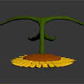Anthropomorphic Sunflower Character Featuring Angry Face Green Stem Arms And Legs