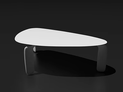 Modern White Dining Table With Unique Shape Curved Legs And Minimalist Design 3d model