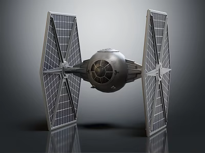 Star Wars TIE Fighter Spaceship Model With Solar Panels And Spherical Cockpit 3d model