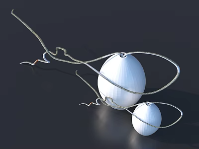 Modern White Ceramic Vases With Decorative Flowers And Metallic Lines For Interior Styling 3d model