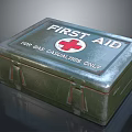 Durable Green Metal First Aid Box With Red Cross For Casualties