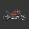 Ducati Motorcycle With Black And Red Modern Design Red Frame And Golden Wheels