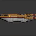 Two Futuristic Sci Fi Spaceships With White And Brown Hulls And Multiple Engines