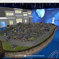 Cultural Center Showcasing Ancient City Model With Night Scene Lighting And Silhouettes