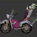 Decorative Motorcycle With Pink Body White Accents Green Vines And Flowers