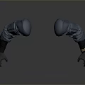 Mechanical Arms With Blue Pants And Metallic Hands On Reflective Floor