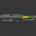Futuristic Sci Fi Weapon With Green Grip Yellow Components And Metallic Structure 3d model