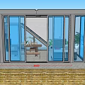 Modern Glass Garden Conservatory With Table Chairs And Outdoor Plants