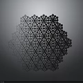 Black Geometric Structure Composed Of Hexagons With Irregular Shape And Patterned Surface 3d model