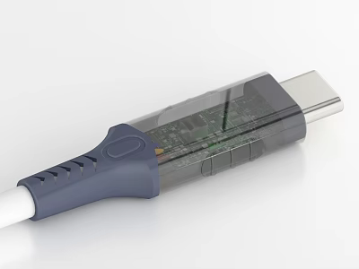Transparent HDMI Cable With Internal Circuit Board For High Speed Digital Device Connection 3d model