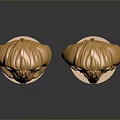 Two Golden Lion Trophy Sculptures With Round Base And Shiny Golden Surface