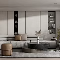 Modern sofa coffee table combination 3d model