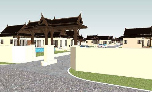 Tourist area gate 3d model