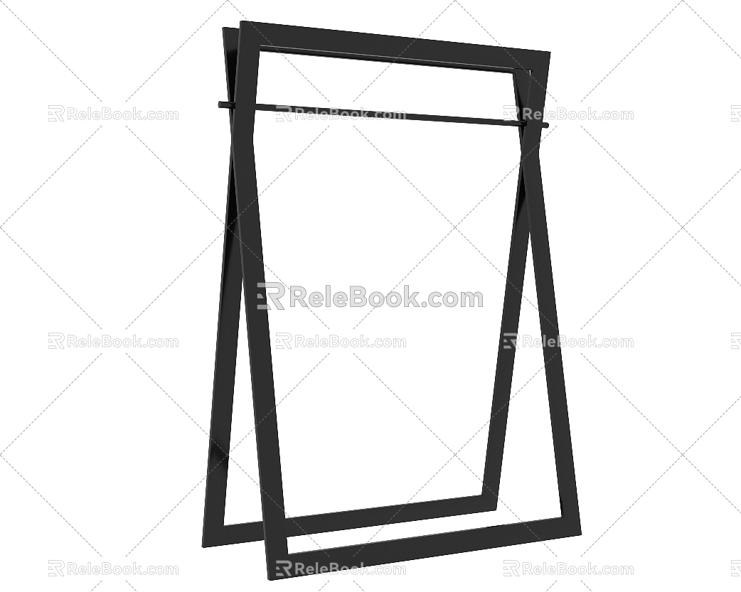 Clothing Store Antique Black Mobile Shelf 3d model