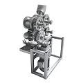 Detailed Industrial Mechanical Gear System With Motor And Metal Frame Structure