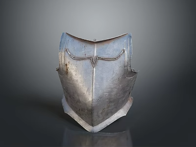 Medieval Metal Helmet with Rustic Finish Shiny Surface Decorative Design Elements Displayed in Studio 3d model