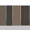 Different Styles of Modern Hinged Doors with Various Wood Finishes and Colors