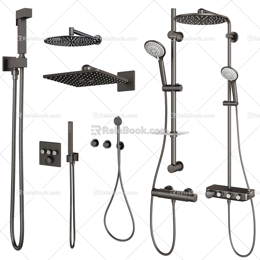 Modern Shower Shower Combination 3d model