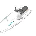 White Jet Ski With Streamlined Design Black Handlebars And Blue Window