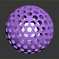 Purple Hexagonal Decorative Furniture Ball With Hollow Design For Home Interior