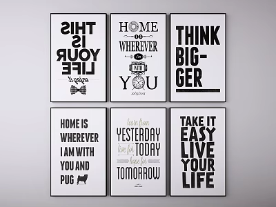 Inspirational Posters With Motivational Quotes Home Life Themes And Simple Artwork 3d model