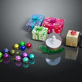 Festive Wooden Table With Colorful Gift Boxes Decorative Balls And Snow Globe