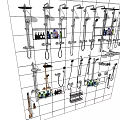 Various Shower Head Types Including Handheld And Fixed Models For Bathroom Use 3d model