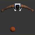 Man In Dallas Jersey Number 0 Standing With Arms Outstretched And Basketball
